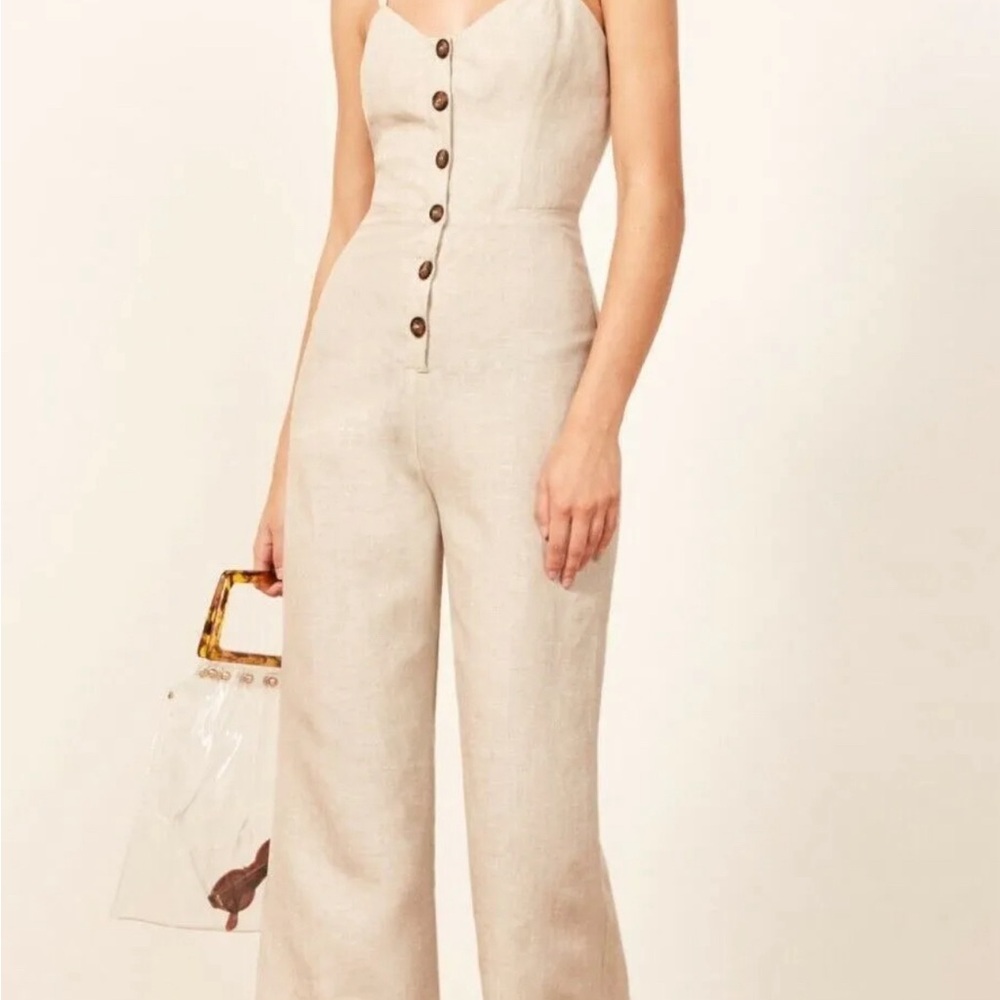 Reformation • Linen Torta Jumpsuit in Sand